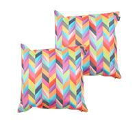 Bean Bag Bazaar Outdoor Cushions Filled, Bright Collection, Waved Print, Set of 2, 43cm x 43cm, Water Resistant, Outdoor Cushions for Garden Furniture, Garden, Patio