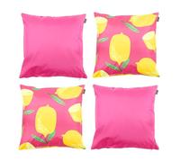 Bean Bag Bazaar Outdoor Cushions Filled, Fruity Collection, Lemon and Pink Mix, Set of 4, 43cm x 43cm, Water Resistant, Outdoor Cushions for Garden Furniture, Garden, Patio