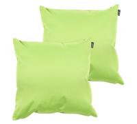 Bean Bag Bazaar Outdoor Cushions Filled, Plain Collection, Set of 2, Green | Made in the UK, 43cm x 43cm, Durable Water-Resistant Fabric, Outdoor Cushions for Garden Furniture, Garden and Patio