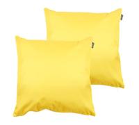 Bean Bag Bazaar Outdoor Cushions Filled, Plain Collection, Set of 2, Yellow | Made in the UK, 43cm x 43cm, Durable Water-Resistant Fabric, Outdoor Cushions for Garden Furniture, Garden and Patio
