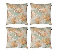Bean Bag Bazaar Outdoor Cushions Filled, Wild Collection, Pampa Leaf Print, Set of 4, 43cm x 43cm, Water Resistant, Outdoor Cushions for Garden Furniture, Garden, Patio
