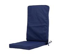 Bean Bag Bazaar Outdoor High Back Seat Pad, Navy Blue, Garden Chair Seat Cushion with Fibre Fill Included, Water Resistant, Cushions with ties for Chair, Garden, Patio Furniture