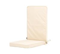 Bean Bag Bazaar Outdoor High Back Seat Pad, Stone Beige, Garden Chair Seat Cushion with Fibre Fill Included, Water Resistant, Cushions with ties for Chair, Garden, Patio Furniture
