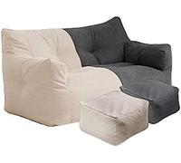 Bean Bag Chair Cover 4ft 2-seat Bean Bag Sofa Couch Cover,Washable Thick Sofa Cotton Space-saving Furniture Living Room,No Filler Beanbag Chair