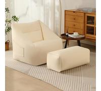 Bean Bag Cover, Waterproof Microfiber Leather Fabric Slipcover for Foam Filled Beanbags, Durable & Easy to Clean