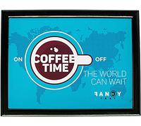 Bean bag lap tray with Cushion Food Serving Tray Laptop 43 x 33 cm- Wooden Lap Tray Cushioned Bean Bag Lap Dinner Laptop Work Desk Food TV - Gift (Coffee Time)