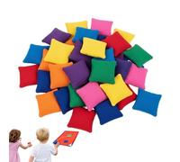 Bean Bag Set - Enhance Hand-Eye Coordination For Smmooth Competition Play, 20 Piece Colorful Mini Square Pack, 5cm X 5.5cm Compact Size, Reinforced Cloth Qualiity Textile - For School & Family Gatheri