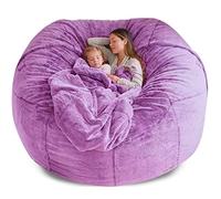 Bean Bag Sofa - Purple, 135cm x 65cm Giant Faux Fur Two-Seater BeanBag Chair, love seat Bean Bags