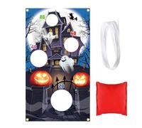 Bean Bag Throwing Games - Game Tossing Game Bags Fant Set 75cmx135cm - Spooky Games Halloween Theme Sand Flag with Bags and Phage Scores