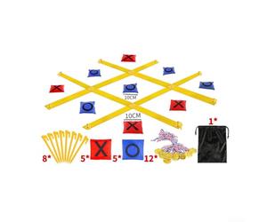 Bean Bag Tic-Tac-Toe Game, 1 Set Yellow Blue, Portable Outdoor Party Sensory Integration Toy, Educational Throwing Kit for Kids Ages 3-12(kit1 yellow)
