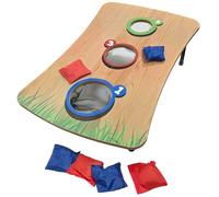 Bean Bag Toss Cornhole Game - Folding Wooden Cornhole Board with 6 Bean Bags - Indoor & Outdoor Garden Throwing Game for Kids & Family - Classic Corn Hole Set with Target Holes - 60cm x 39.5cm x 20cm