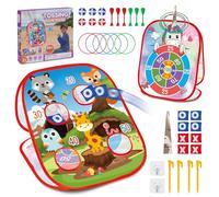 Bean Bag Toss Game Outdoor Toys for Kids-Cornhole Board-Family Party Tic Tac Toe Toys,5-in-1 Outside Yard Backyard Lawn Beach Games Toy for Ages 3 4 5 6 7 8 Year Old,Girs Boys Christmas Birthday Gift