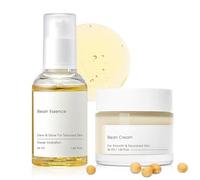 Bean Face Moisturiser for Dry Skin + Bean Essence, Smoothing Face Serum for Healthy Glow, Ferment Hydration + Barrier Support, Korean Skincare Sets for Rough Skin Solution