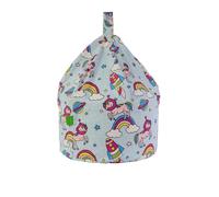 Bean Lazy Women's Cotton Pastel Rainbow Space Unicorn Bean Bag Child Size in Light Blue | Size: Small Bean Lazy Light Blue Small