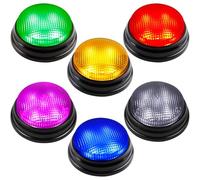 BEAN LIEVE Buzzers for Trivia Games - Set of 6 Game Buzzers, Compact Portable Buzzers for Classroom Trivia, Family Feud, Party Games, Team Quiz Nights - Fun for Teachers, Kids, Families