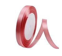 Bean Paste Pink Satin Ribbon 10mm, 23 Meters Pink Fabric Ribbons Double Sided Silk Ribbons for Gift Wrapping, Crafting, Hair Bows, Balloons, Sewing, Wreaths, Cakes, Wedding Party, Christmas Decoration