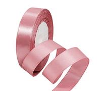 Bean Pink Satin Ribbon 20mm, 22M Solid Colors Fabric Pink Ribbon for Crafting, Gift Wrapping, Balloons, DIY Sewing Project, Hair Bows, Xmas, Valentine, Presents Bouquets Floral Wedding&Cake Decoration