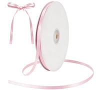 Bean Pink Satin Ribbon 6mm for Gift Wrapping, Crafting, Cake Decoration, Hair Bows, Christmas, Wedding Car Decor - 91M Polyester Fabric
