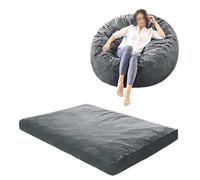 Beanbag Chair, Giant beanbag Chair, Compression Sofa, Convertible Sofa Bed, Removable and Washable Fabric, with Foam Filler, Suitable for Living Room, Bedroom, Dormitory Grey
