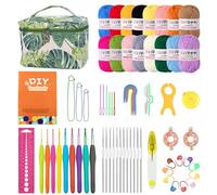 Beanewone Crochet Kits for Beginners Adults, Crochet Kit Includes 16 Colours of Yarn and 21 Full-Size Ergonomic Crochet Hooks, Portable Bag and Detailed Instructions, Perfect for Gift Giving
