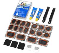 Beanewone Puncture Repair Kit, Puncture Repair Kit Bike Tyre with 18PCS Patches, 2PCS Rubber Solution, Tyre Levers & Metal Rasp - Portable Case for Bike, Motorcycle & Inflatable Tubes