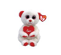 Beanie Bellies: Desi White Bear Valentines 2023