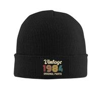 Beanie for Men Vintage 1984 Original Parts Beanie Hat Lightweight Running Hat Soft Knit Cuffed Winter Hat for Running Guys Adults