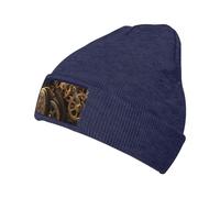 Beanie for Women Cool Steampunk Gears Print Knitted Hat Men Winter Beanies Soft Knit Hats Warm Beanie Cap, Navy Blue, One size