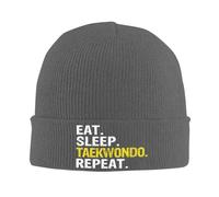 Beanie Hat Eat Sleep Karate Jiu Jitsu Japanese Repeat Classic Knitted Cap Baggy Brimless Hat for Yoga Mens Teens