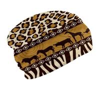 Beanie Hat for Men & Women, Unisex Stretchy Skull Caps, Soft Velvet Winter Hat Beanie for Running Cycling - African Wild Animals with Skin Pattern Multi