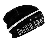 Beanie Hat for Men & Women, Unisex Stretchy Skull Caps, Soft Velvet Winter Hat Beanie for Running Cycling - Melbourne Black White Skyline Image