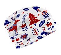 Beanie Hat for Men & Women, Unisex Stretchy Skull Caps, Soft Velvet Winter Hat Beanie for Running Cycling -Scandinavian Folk Pattern Multi