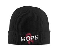 Beanie Hat Hope and Support Multiple Myeloma Awareness Ribbon Beanie Cap Cozy Knit Cap Soft Winter Hats for Outdoor Running Camping