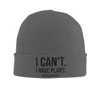 Beanie Hat I Cant I Have Plans in The Garage Car Mechanic Engine Baggy Knit Winter Cap Breathable Knit Cuffed Hats for Travel Adults Cycling