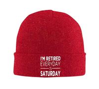 Beanie Hat I'm Retired Every Day is Saturday Beanie Cap Breathable Knit Cap Soft Winter Hats for Fishing Outdoor Running