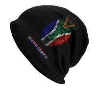 Beanie Hat Lion South Africa Flag Knitted Cap Baggy Beanie Slouchy Running Hat for Hiking Adults Travel