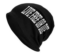 Beanie Hat Live Free Or Die Beanie Cap Comfortable Knit Hat Lightweight Knit Cap for Running Camping Fishing