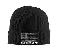Beanie Hat Live Free Or Die Beanie Cap Cozy Knit Cap Slouchy Winter Hat for Running Fishing Outdoor