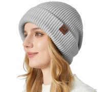 Beanie Hat Men Women Classic Knit Hats Warm Stretchy Soft Cuffed Winter Hat,Unisex Thermal Gifts for Him/Her/Dad(Fashion Light Gray)