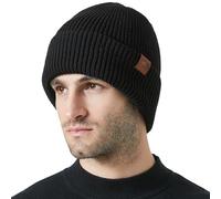 Beanie Hat Men Women Classic Knit Hats Warm Stretchy Soft Cuffed Winter Hat,Unisex Thermal Gifts for Him/Her/Dad(Fashion Black)