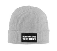 Beanie Hat Nobody Cares Work Harder Unisex Knitted Beanie Cap Classic Winter Hat for Jogging Ski Winter