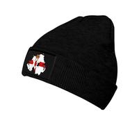 Beanie Hat Northern Ireland Flag Map Black Knit Hat Unisex Beanie Cap Cozy Knit Cap for Walking Running Climbing