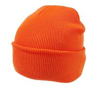 Beanie Hat Plain Orange Soft Comfortable Casual for Men Women Warm Knitted Winter Woolly Skully Ski Headwear