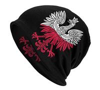 Beanie Hat Poland Flag Polish Eagle Polska Black Winter Hats Stretchy Knit Hat Comfortable Knit Cap for Outdoor Running Fishing