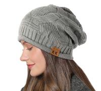 Beanie Hat Women - Winter Warm Knitted Beanies Ladies Thermal Wooly Hat Soft Stretch Slouchy Beanie Skull Cap Cable Knit Hat for Women Girls Outdoor UK