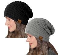 Beanie Hat Women - Winter Warm Knitted Beanies Ladies Thermal Wooly Soft Stretch Slouchy Beanie Skull Cap Cable Knit Hat for Women Girls Outdoor