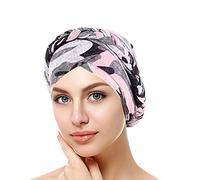 Beanie Hat Women's Turban Elegant Flower Headscarf Bandana Elastic Headband Hijab Chemo Hat Islamic Headwear Muslim Headdress Chemotherapy Cap Headwear for Hair Loss Cancer, purple, One Size