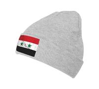 Beanie Knit Hats Flag of Syria Texture Effect Beanies Hats Warm Baggy Skull Cap Washable Classics Basic Beanies for Outdoors Thanksgiving Christmas