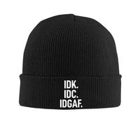 Beanie Knit Hats IDK-IDC-Idgaf Beanies Hats Soft Watch Caps Beanie Stretchy Baggy Skull Cap for Men Women Dad