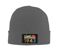 Beanie Knit Hats Retro 80Th Birthday Gift Vintage 1943 Beanies Hats Insulated Slouch Skull Cap Comfortable Classics Basic Beanies for Men Outdoors Him
